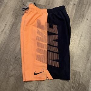 NIKE Shorts Mens Medium Rift Vital Quick Dry 9" Swim Trunks Hyper Orange Black
